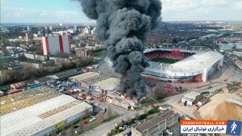 ساوتهمپتون ؛ لغو دیدار ساوتهمپتون و پرستون به خاطر آتش سوزی