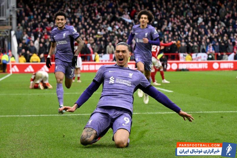 نونیز ؛ برد یک بر صفر لیورپول برابر ناتینگهام فارست در لیگ برتر انگلیس