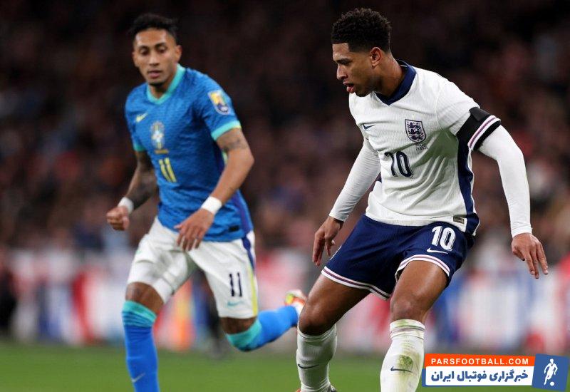 انگلیس ؛ سیلی جود بلینگام به آندریک در دیدار انگلیس برابر برزیل
