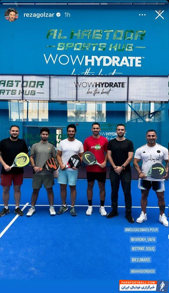 عکس| تمرین مشترک قهرمان بدنسازی با محمدرضا گلزار