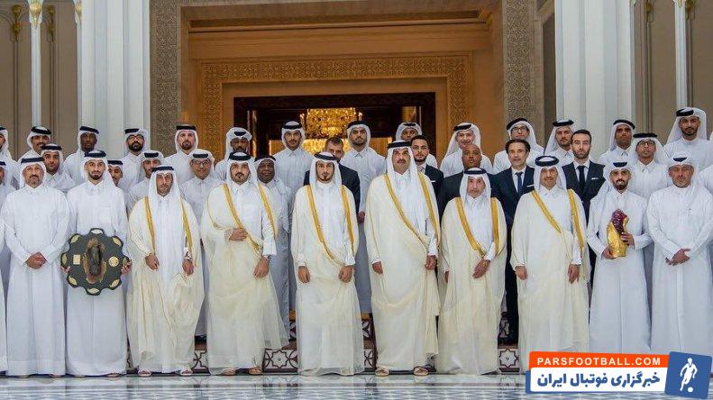 حزباوی ؛ حضور  محمدامین حزباوی در کاخ امیر قطر برای مراسم قهرمانی
