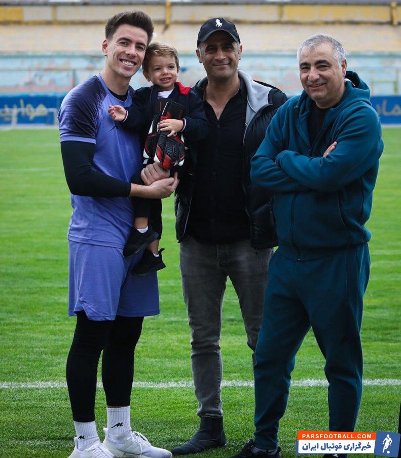 حضور فرزند لوآن پولی در تمرین نساجی مازندران 