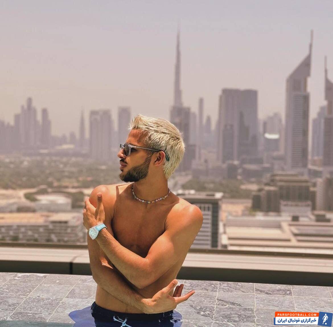 عکس| استایل جدید قایدی با ویوی بلندترین برج جهان