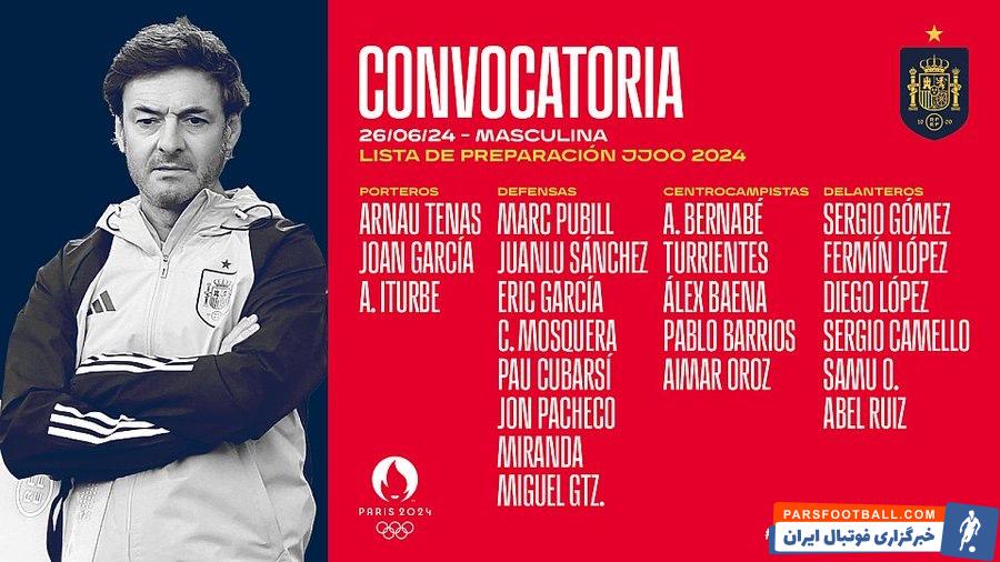 اسپانیا ؛ فرمین لوپز، پائو کوبارسی و اریک گارسیا بازیکنان دعوت شده به تیم المپیک اسپانیا