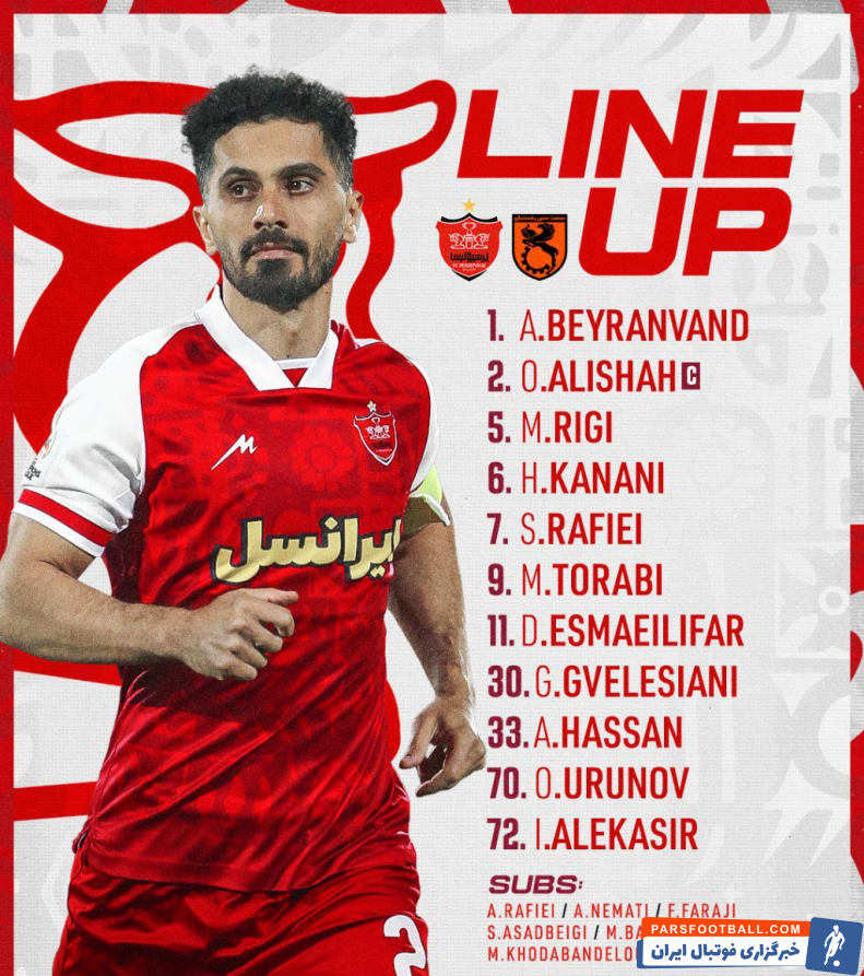 پرسپولیس ؛ ترکیب پرسپولیس برای دیدار برابر مس رفسنجان