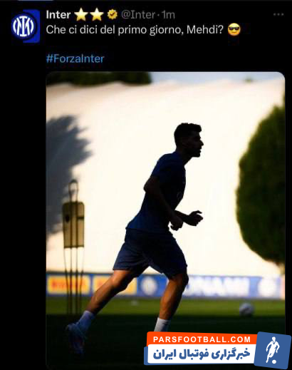 عکس| سوال اکانت توییتر اینتر از مهدی طارمی