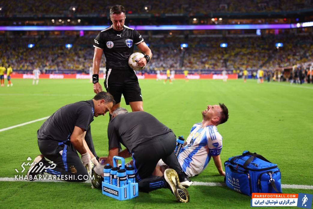 تصویری دلخراش از مصدومیت مسی/ مچ پای متورم اسطوره و اشک‌هایش در کوپا آمریکا +تصاویر