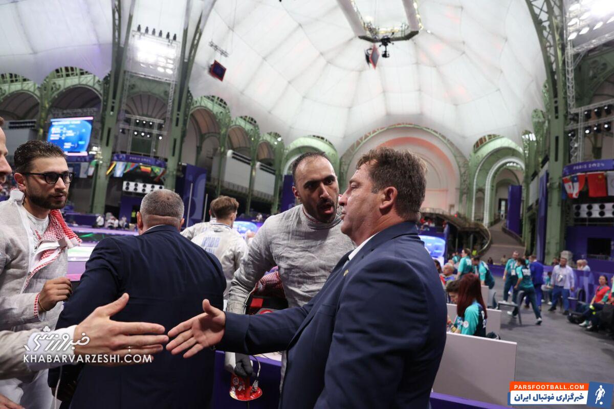 عکس| درگیری لفظی شمشیرباز ایرانی با داور در المپیک