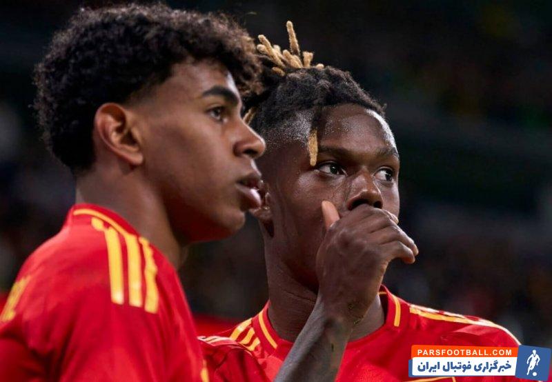 اسپانیا ؛ تقلید شادی گل نیمار از سوی لامین یامال و نیکو ویلیامز