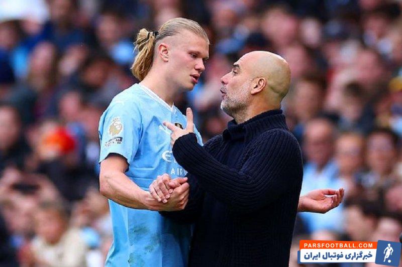 منچسترسیتی ؛ پپ گواردیولا : هالند نیمه دوم برابر بارسلونا بازی نکرد چون مصدوم شد