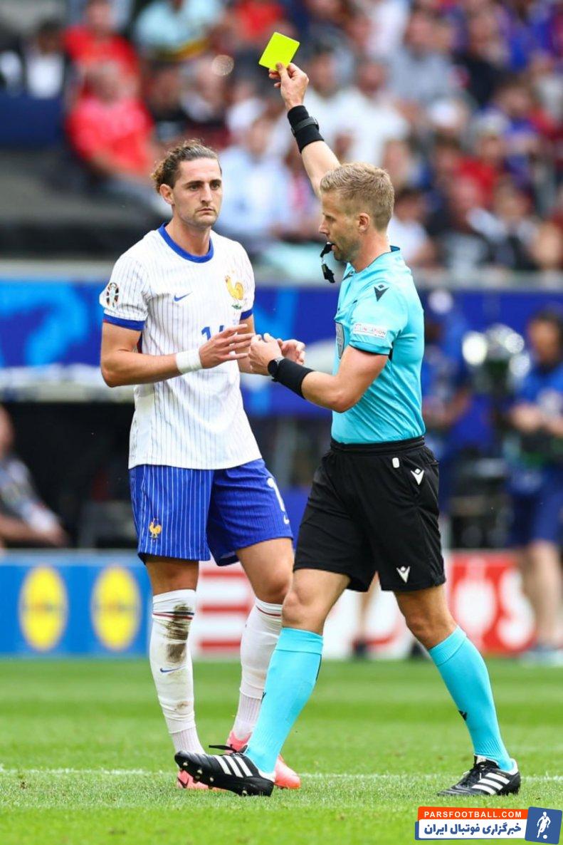 فرانسه ؛ محرومیت آدریان رابیو از یک‌چهارم نهایی یورو با دریافت کارت زرد برابر بلژیک