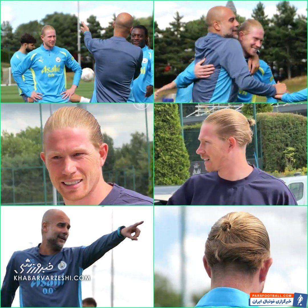 مدل موی جدید دی‌بروینه و واکنش جالب گواردیولا/ باید در مورد موهایت توضیح بدهی! +عکس