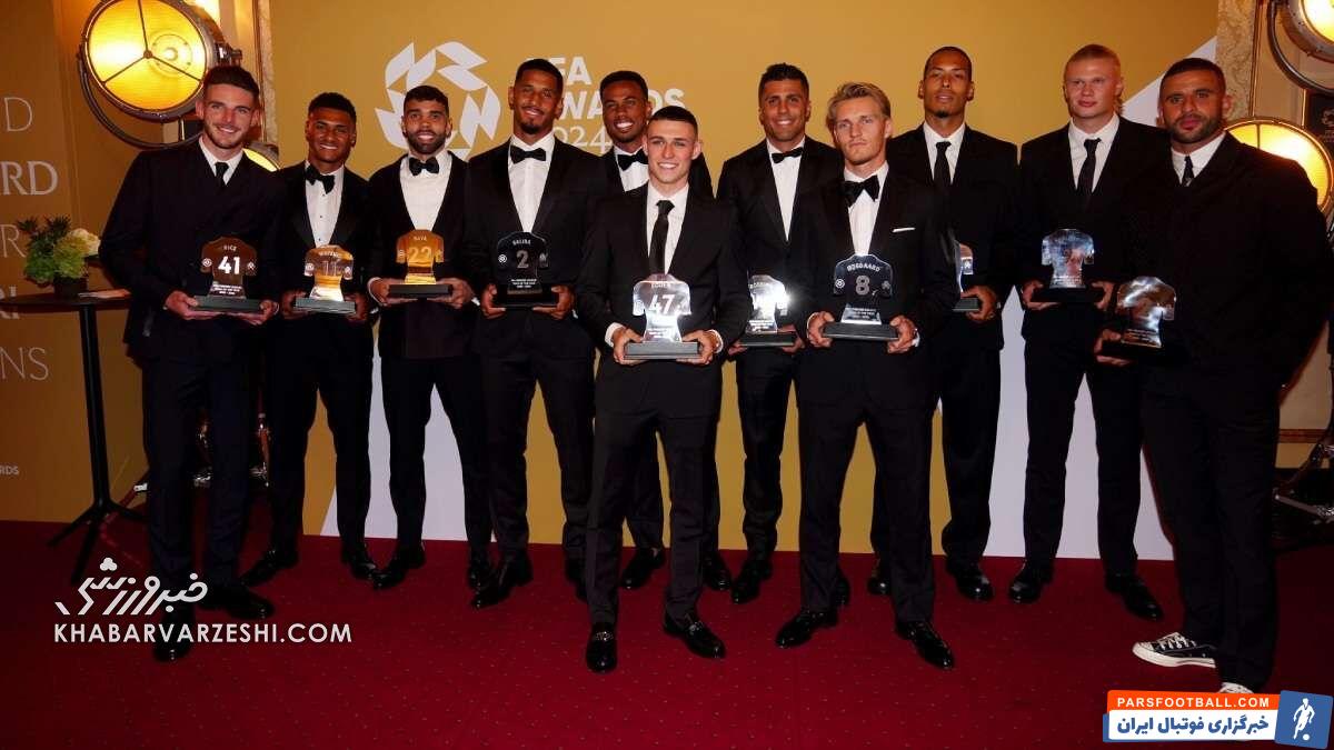 همه برندگان جوایز اتحادیه فوتبالیست‌های حرفه‌ای/ ستاره ۲۳ ساله بهترین بازیکن فصل شد +عکس