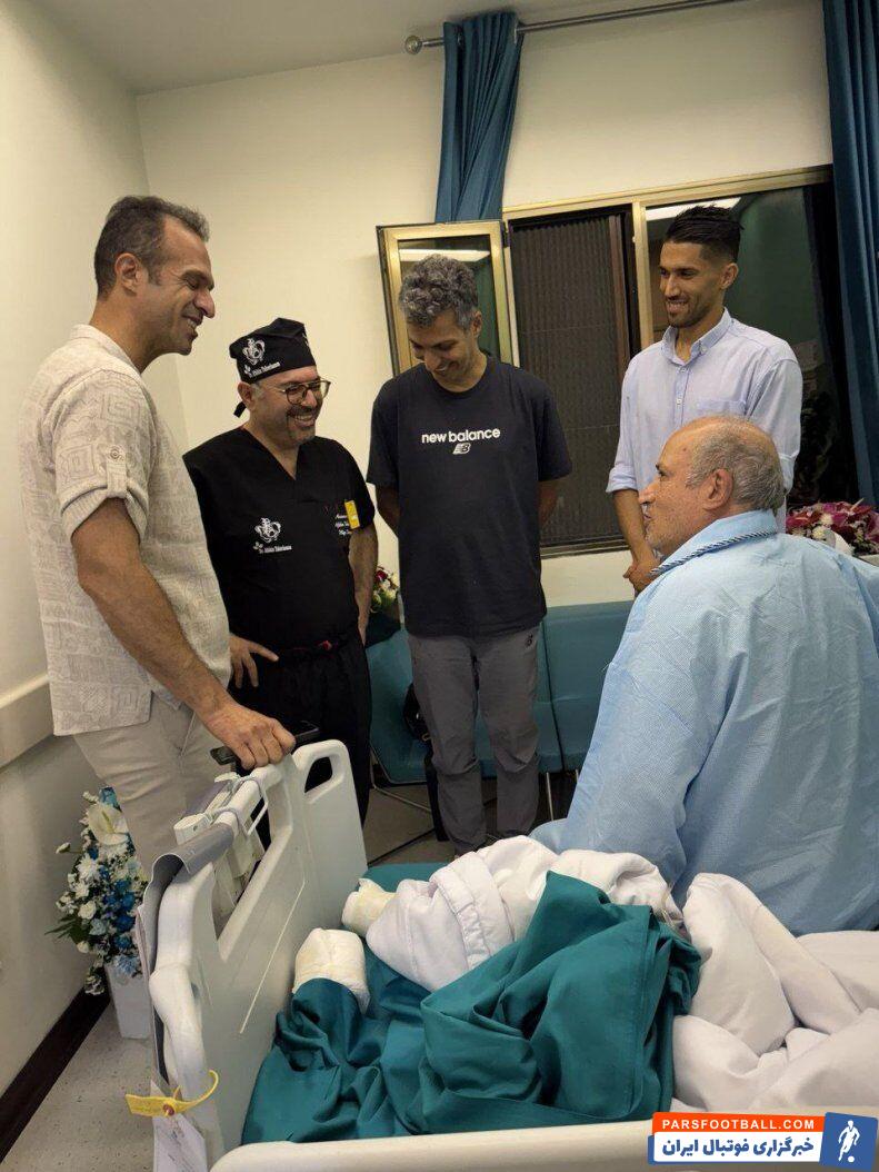 عکس| عیادت فردوسی‌پور و سیدحسین حسینی از مهدی تاج