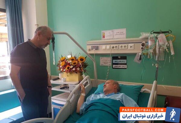 رضا درویش به عیادت مهدی تاج رئیس فدراسیون فوتبال رفت