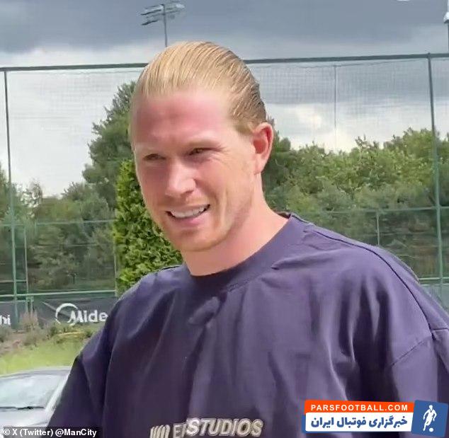 دی بروینه ؛ کوین دی بروینه با مدل موی مشابه هالند در تمرین منچسترسیتی