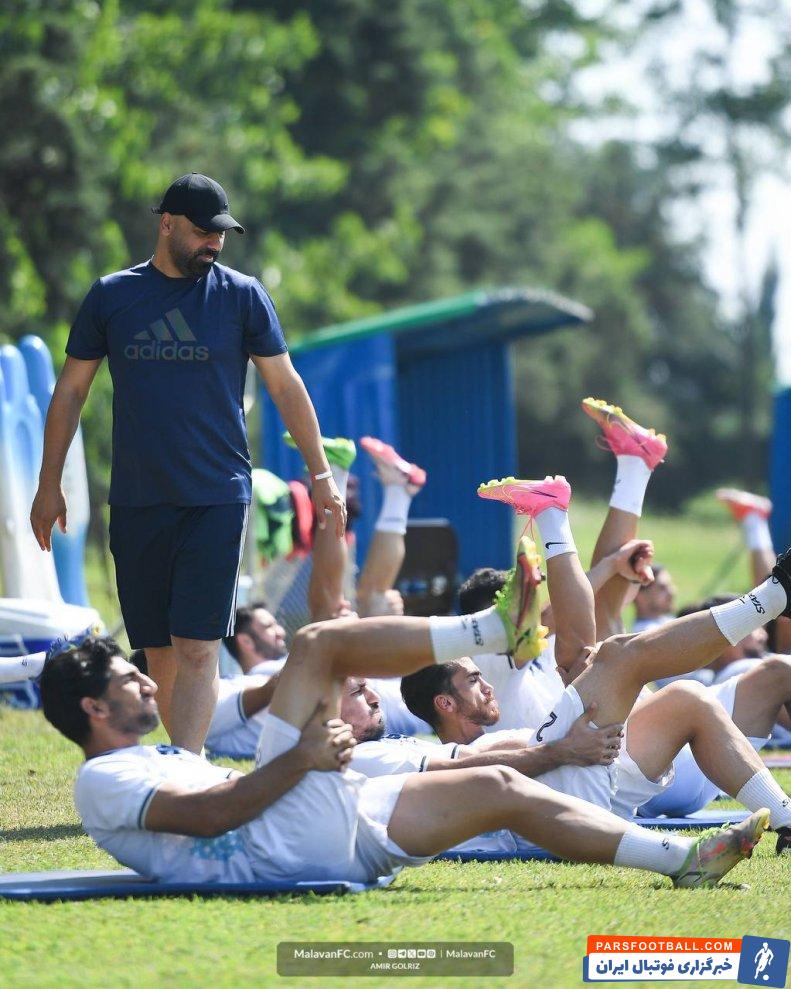 ملوان ؛ تمرین سبک بازیکنان تیم ملوان پیش از جدال با استقلال 