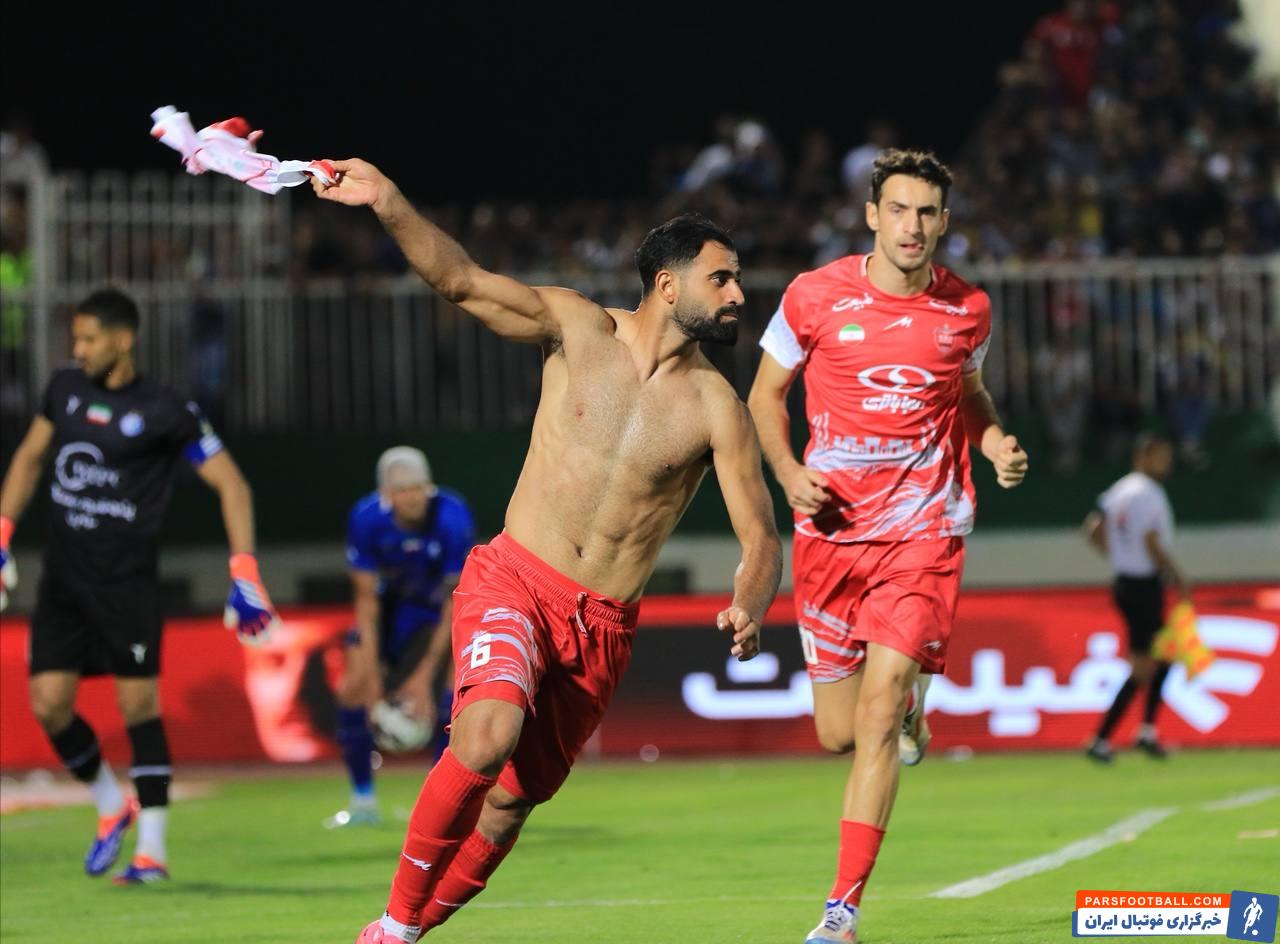 پرسپولیس ؛ تصاویری از شادی گل محمدحسین کنعانی‌زادگان پس از گلزنی به استقلال 