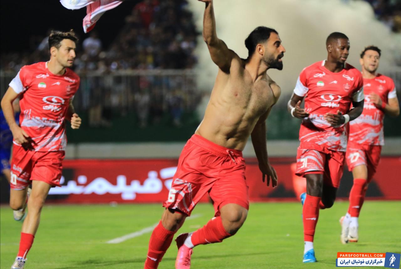 پرسپولیس ؛ تصاویری از شادی گل محمدحسین کنعانی‌زادگان پس از گلزنی به استقلال 