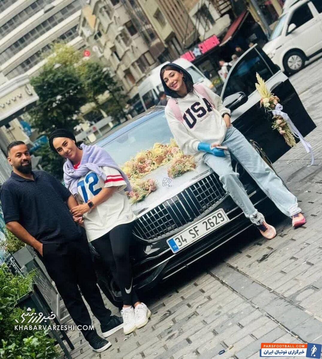 عکس| مبینا نعمت‌زاده و مهروز ساعی کنار ماشین عروس