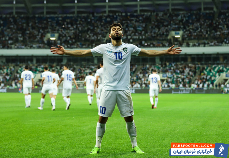 ازبکستان ؛ خوشحالی گل رونالدویی جلال الدین ماشاریپوف