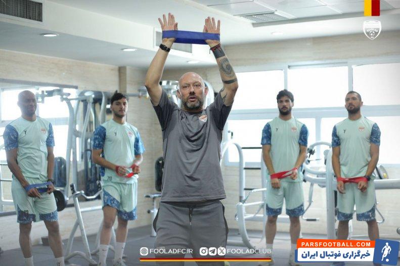 فولاد ؛ تمرینات بدنسازی بازیکنان تیم فولاد خوزستان 