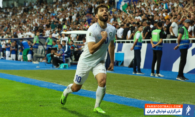 ازبکستان ؛ خوشحالی گل رونالدویی جلال الدین ماشاریپوف