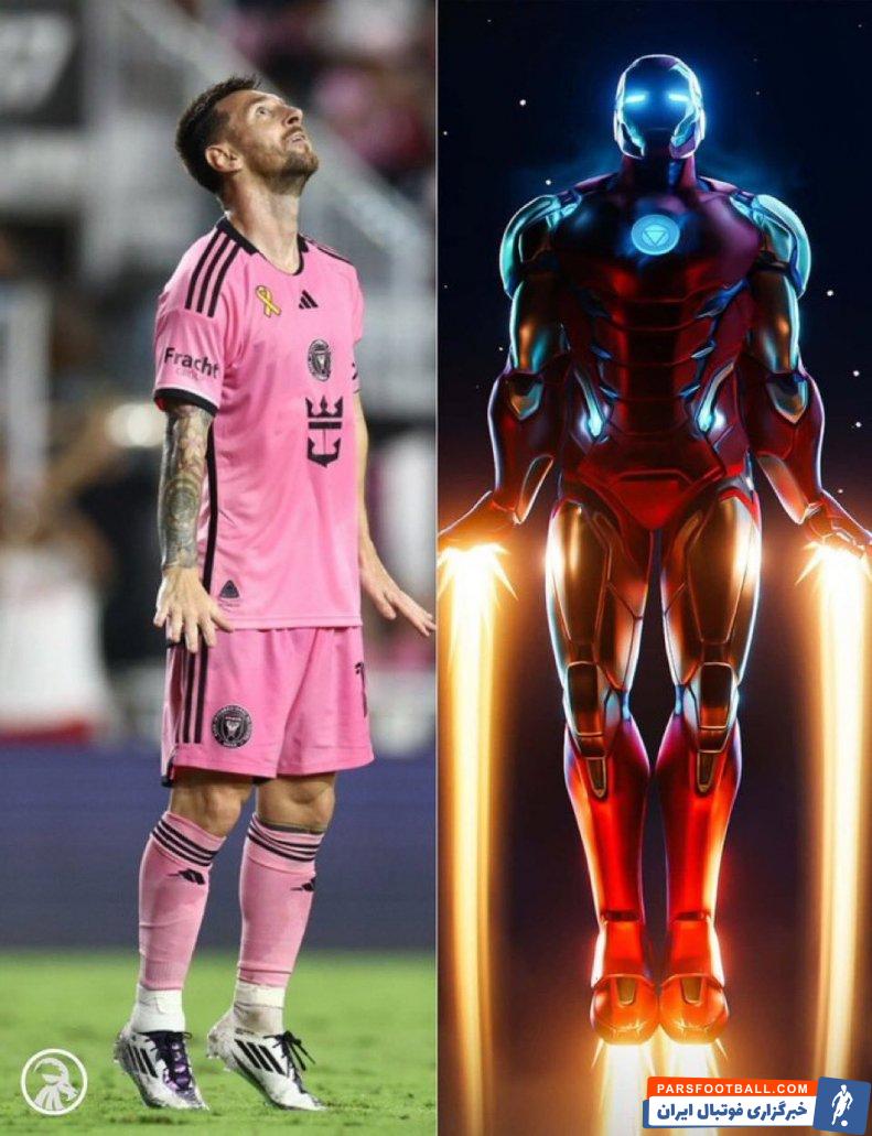 مسی ؛ خوشحالی گل لیونل مسی در دیدار برابر شارلوت به سبک مرد آهنی 