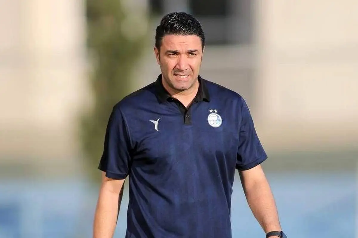 استقلال ؛ خوش و بش گرم جواد نکونام با نصرالله خواجهگیری مدیر تیم نساجی