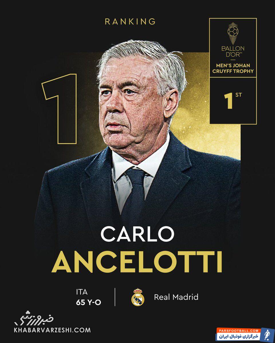 کارلو آنچلوتی برنده جایزه یوهان کرویف