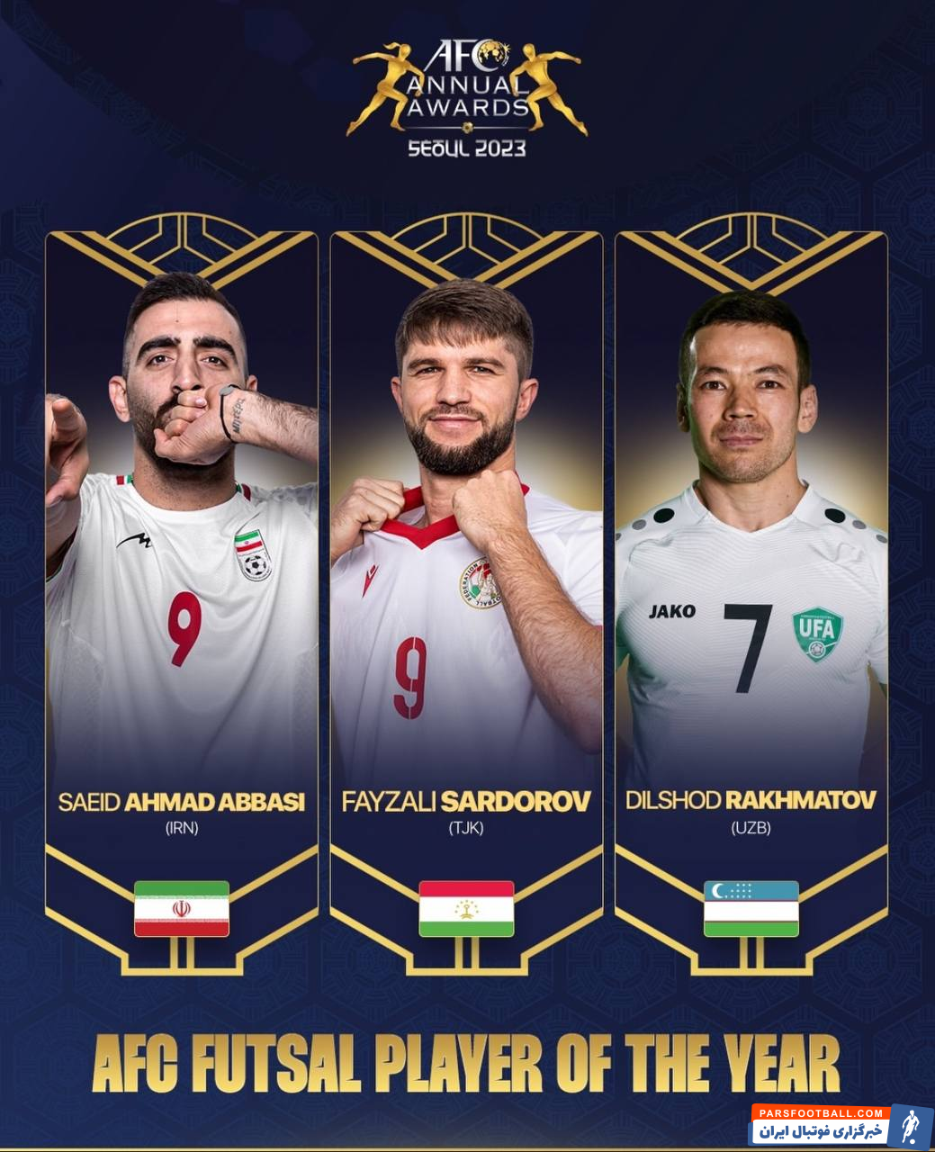 احمدعباسی بهترین بازیکن فوتسال آسیا شد؛ ژاپن بالاتر از ایران برترین فدراسیون فوتبال