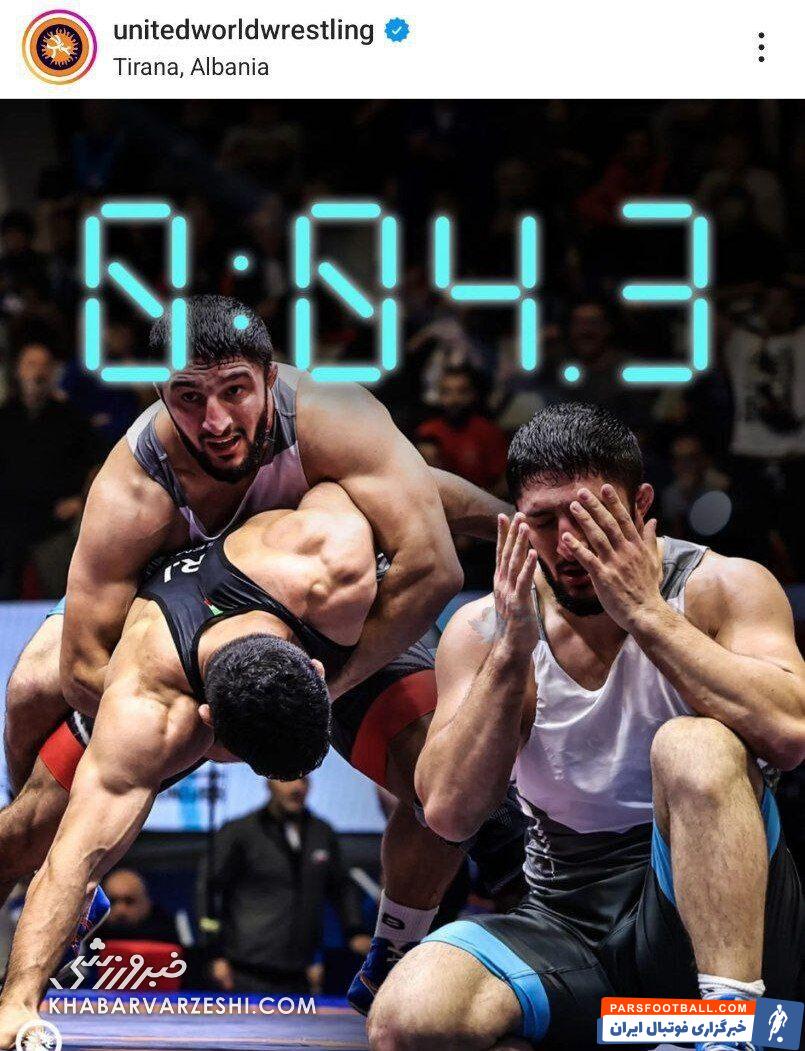 عکس| کنایه اتحادیه جهانی کشتی به کامران قاسمپور/ تانک روسی فقط ۴ ثانیه زمان نیاز داشت