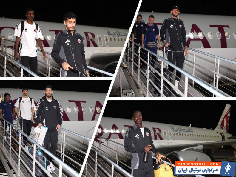 قطر ؛ تصویری از لحظه ورود کاروان قطر به دبی برای دیدار برابر تیم ملی ایران