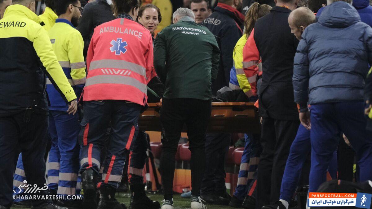 نگرانی در بازی هلند و مجارستان؛ دستیار مربی به بیمارستان منتقل شد