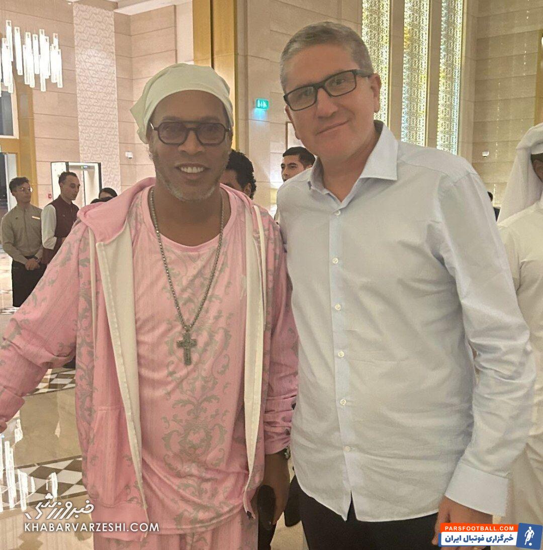 دیدار سرمربی پرسپولیس با داوید ویا و رونالدینیو در قطر +عکس