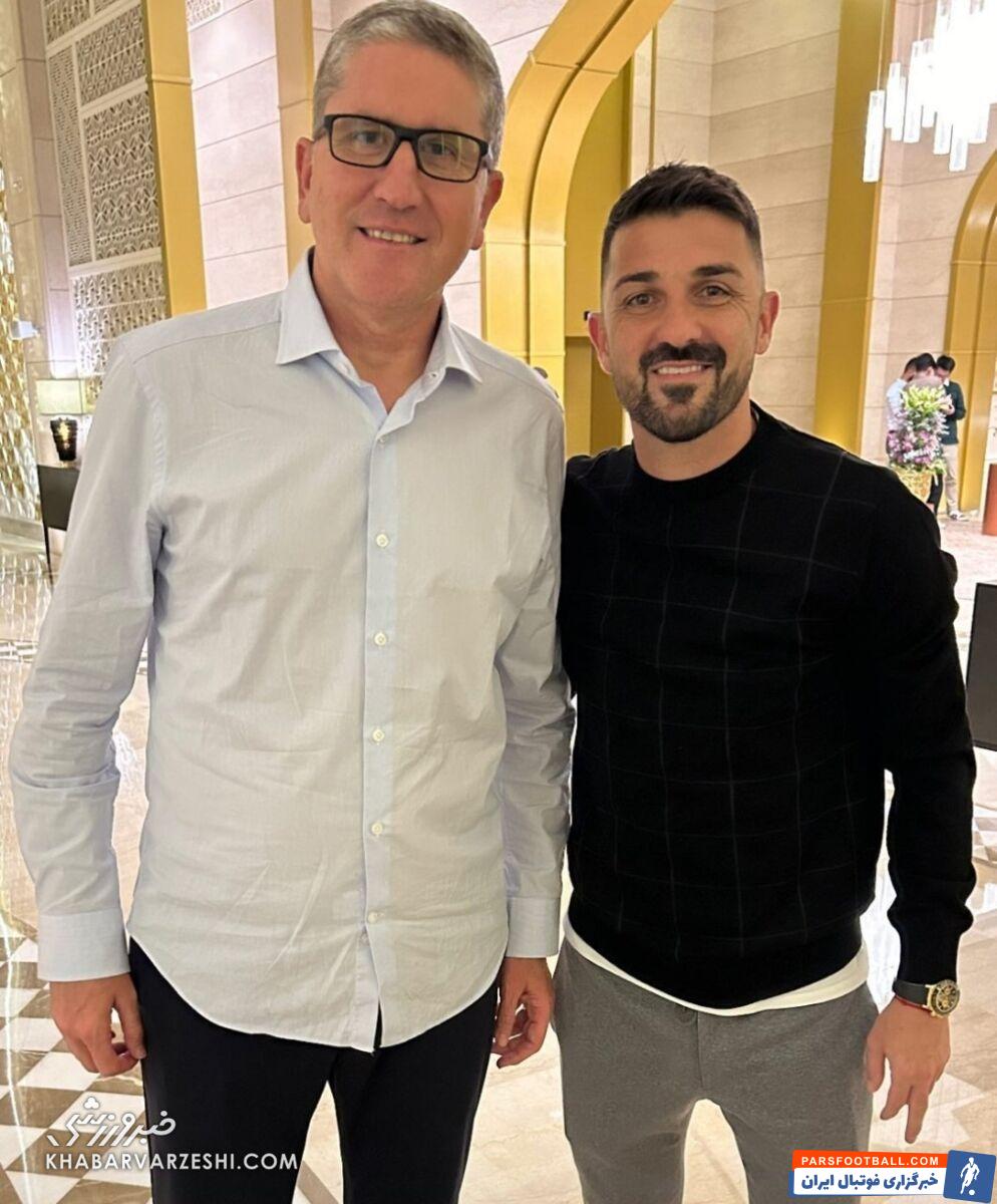 دیدار سرمربی پرسپولیس با داوید ویا و رونالدینیو در قطر +عکس