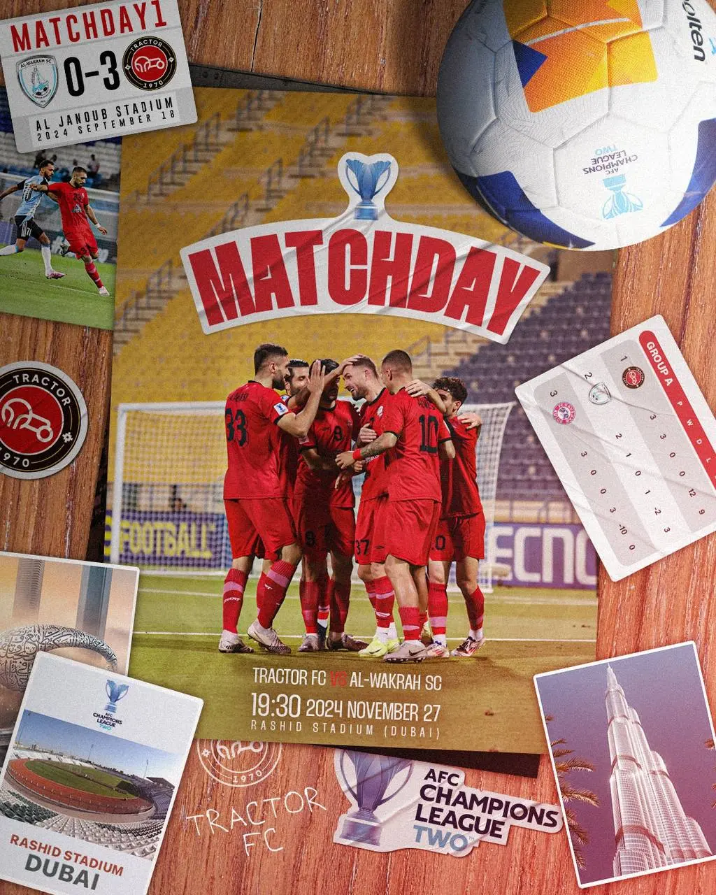 تراکتور از پوستر دیدار مقابل الوکره قطر رونمایی کرد