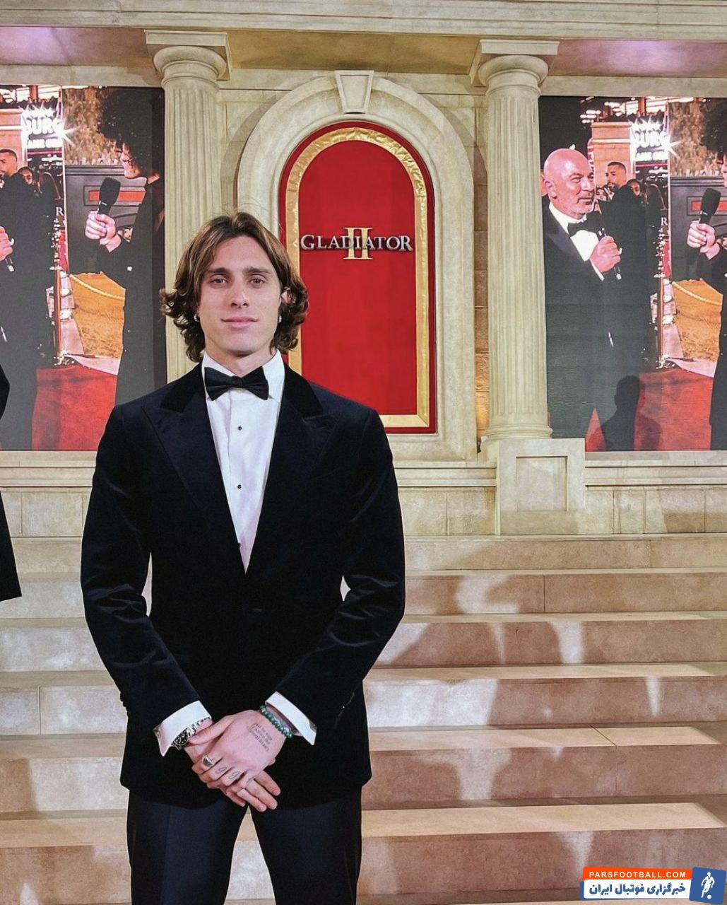 گلادیاتور ؛ حضور ریکاردو کالافیوری ستاره آرسنال در اکران فیلم «گلادیاتور 2»