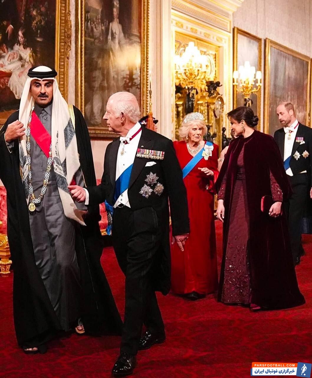 عکس | دیوید بکام و ویکتوریا در کاخ باکینگهام؛ ملاقات ویژه با پادشاه و امیر قطر