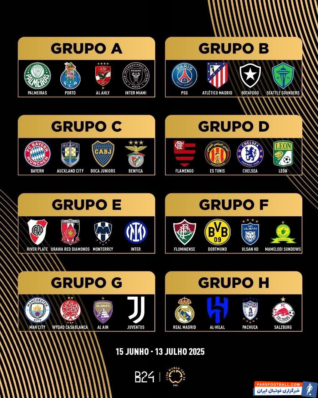 جام جهانی باشگاه‌ها , تیم فوتبال اینتر , تیم فوتبال بایرن مونیخ , تیم فوتبال پاری‌سن‌ژرمن , تیم فوتبال رئال مادرید , تیم فوتبال منچسترسیتی انگلیس , تیم فوتبال اتلتیکو مادرید اسپانیا , تیم فوتبال یوونتوس ایتالیا , 