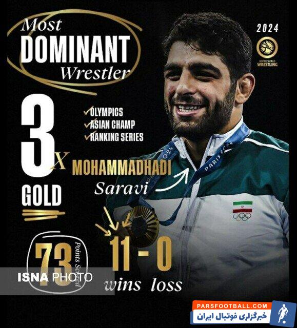 ساروی بهترین کشتی گیر فرنگی ۲۰۲۴ دنیا شد