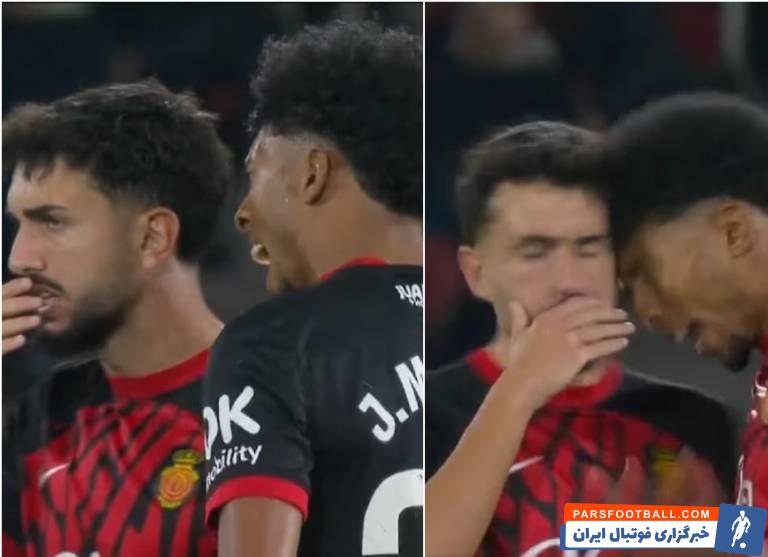 بارسلونا ؛درگیری موخیکای و مورلانس دو بازیکن مایورکا بعد پنالتی بارسلونا