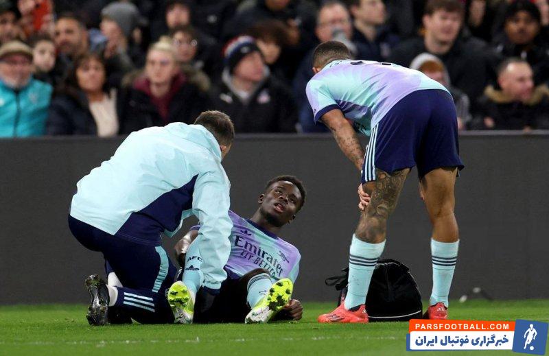 ساکا‌ ؛ تعویض ساکا تاره آرسنال در دیدار برابر پالاس به دلیل مصدومیت