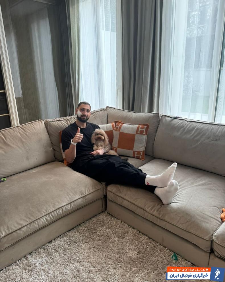 دوناروما ؛ تصویری از دوناروما گلر پاری سن ژرمن با بانداژ روی صورت