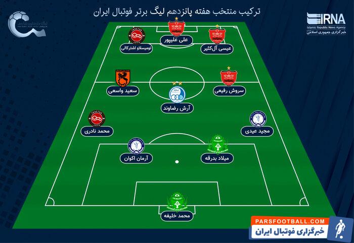 ترکیب منتخب هفته پانزدهم لیگ برتر فوتبال در قرق پرسپولیسی‌ها