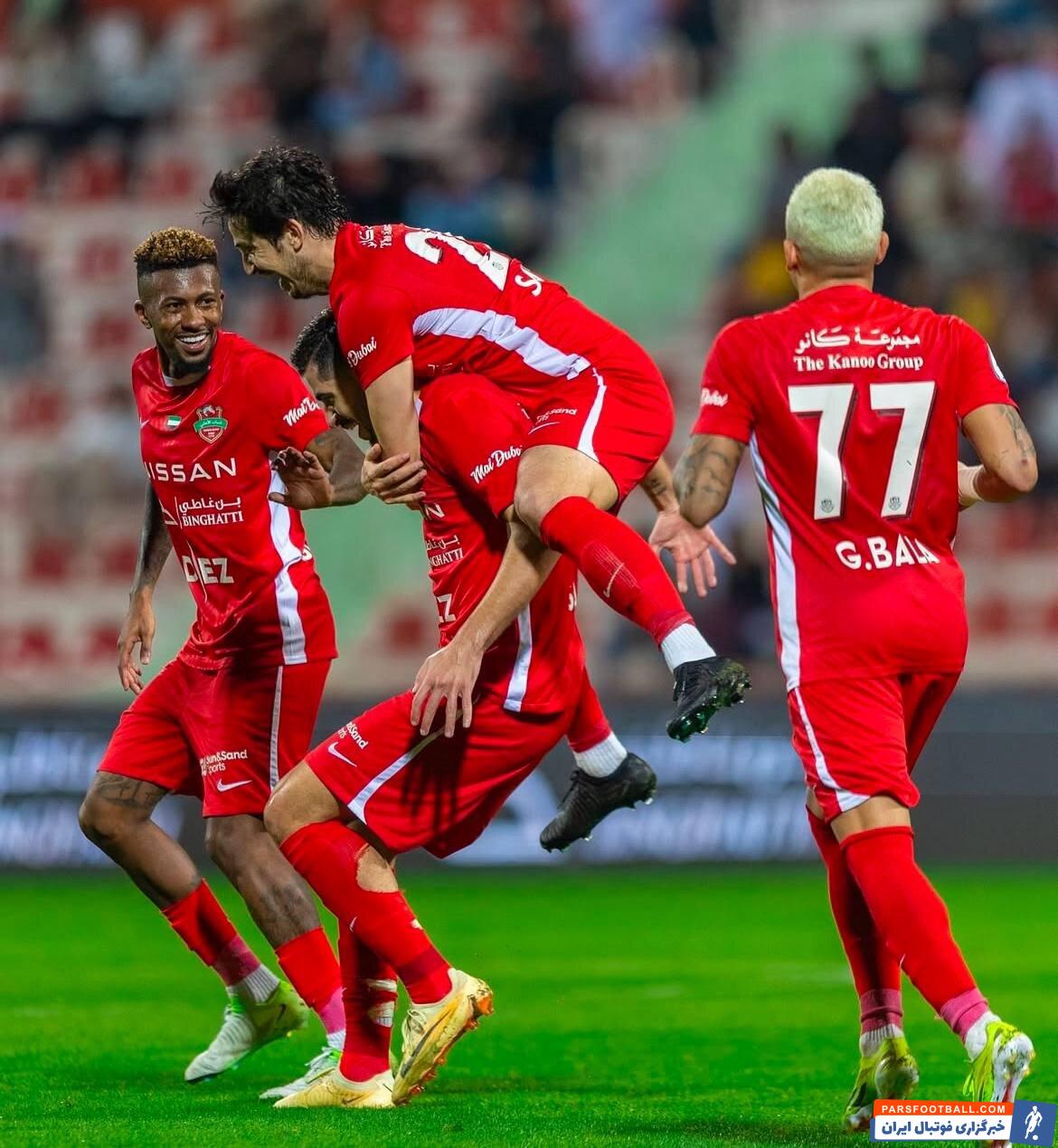 عکس | پیروزی شباب‌الاهلی با درخشش ایرانی‌ها؛ جشن ویژه سردار و عزت‌اللهی مقابل النصر