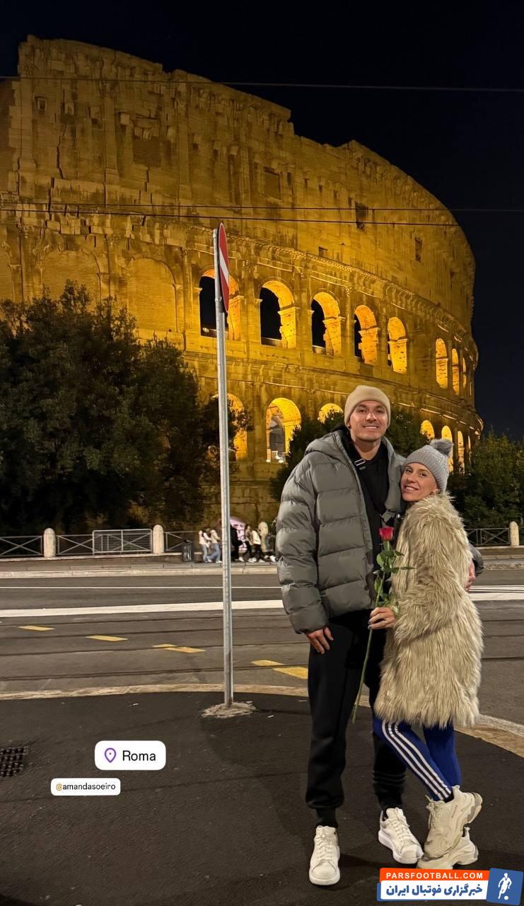 عکس | ستاره استقلال و همسرش مقابل جذاب‌ترین جاذبه شهر رم