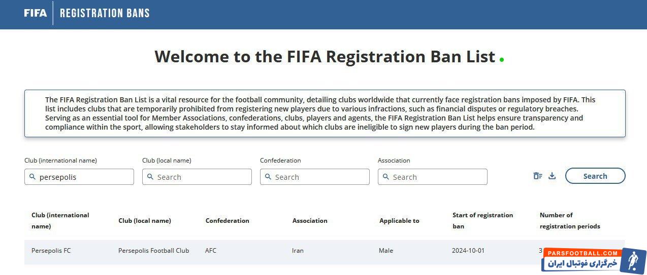پرسپولیس همچنان محروم از نقل و انتقالات فیفا؛ پرونده مخوف روی‌میز است
