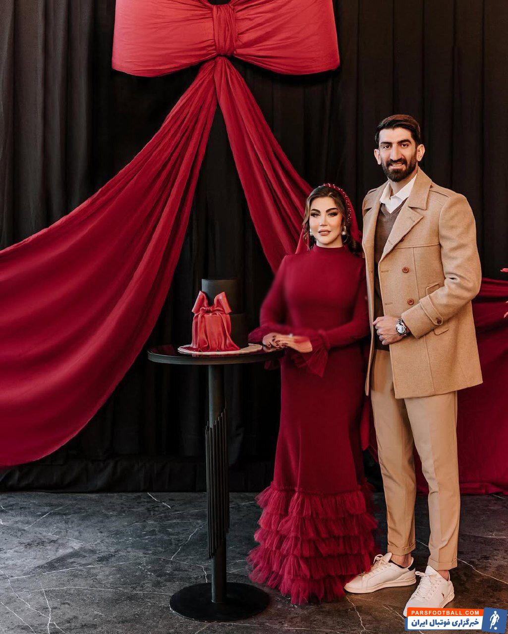 عکس| تیپ عروس و دامادی بیرانوند و همسرش در یک مراسم خصوصی