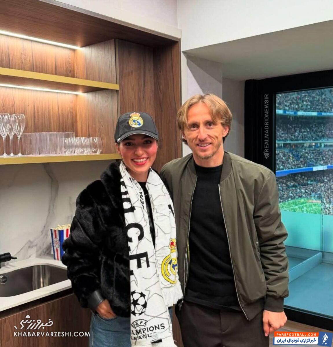 لباس ویژه و استایل مادریدی «شیدا» همسر ژوزه مورایس در سانتیاگو برنابئو +عکس